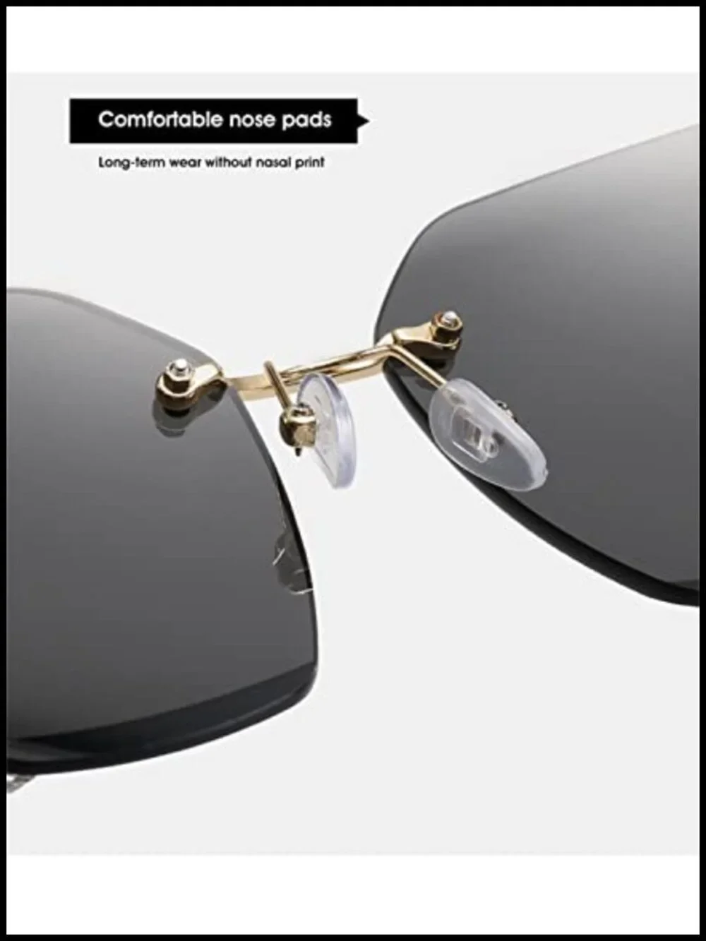 Rimless Diamond Sunglasses for Women UV Protection Driving